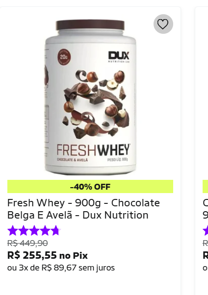 Fresh Whey 900g Chocolate Belga e Avelã Dux Nutrition